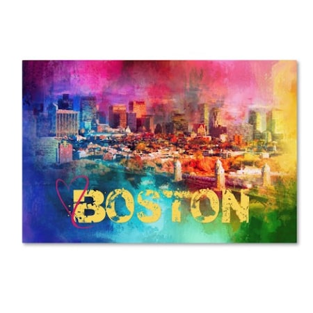 Jai Johnson 'Sending Love To Boston' Canvas Art,12x19